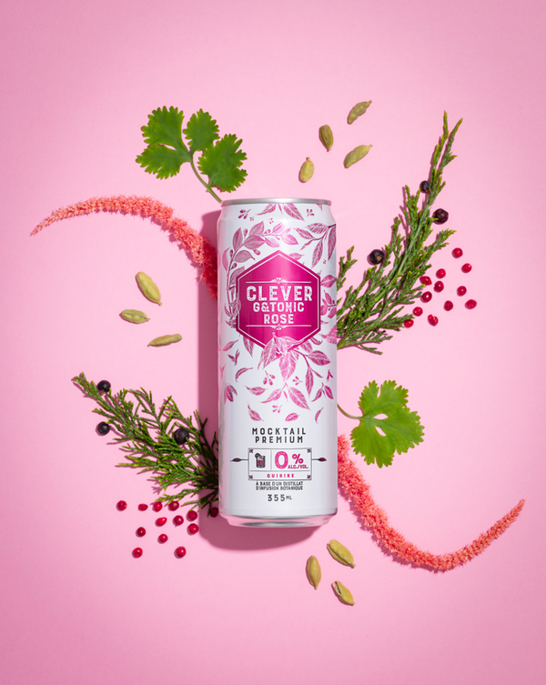 Gin Tonic rose Clever sans alcool x 12 canettes