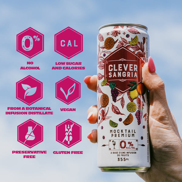 Sangria Rouge Clever sans alcool x 12 canettes