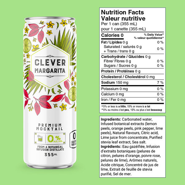 Non-Alcoholic Clever Margarita 0 sugar x 12 cans