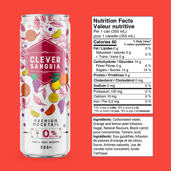 Non-Alcoholic Clever Red Sangria x 12 cans